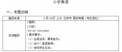 2018上半年小学英语教师资格证面试真题及答案汇总